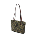Shoulder Bag Zip Tote Brown Zucca Canvas