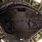Shoulder Bag Zip Tote Brown Zucca Canvas