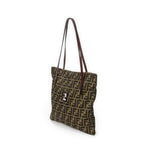 Shoulder Bag Square Tote Brown Zucca Canvas