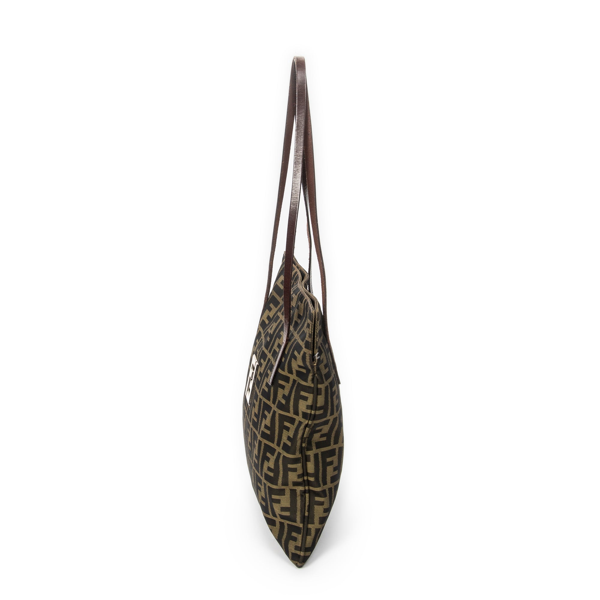 Shoulder Bag Square Tote Brown Zucca Canvas