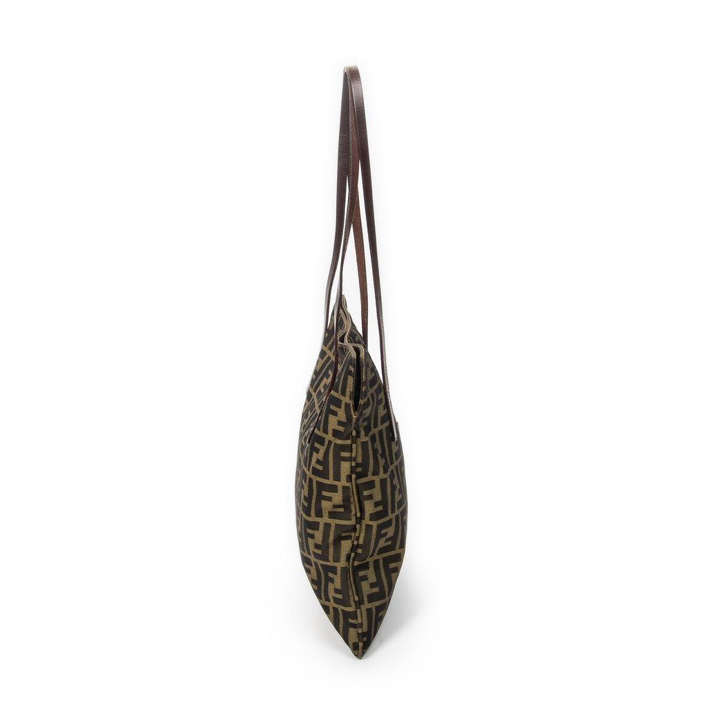 Shoulder Bag Square Tote Brown Zucca Canvas