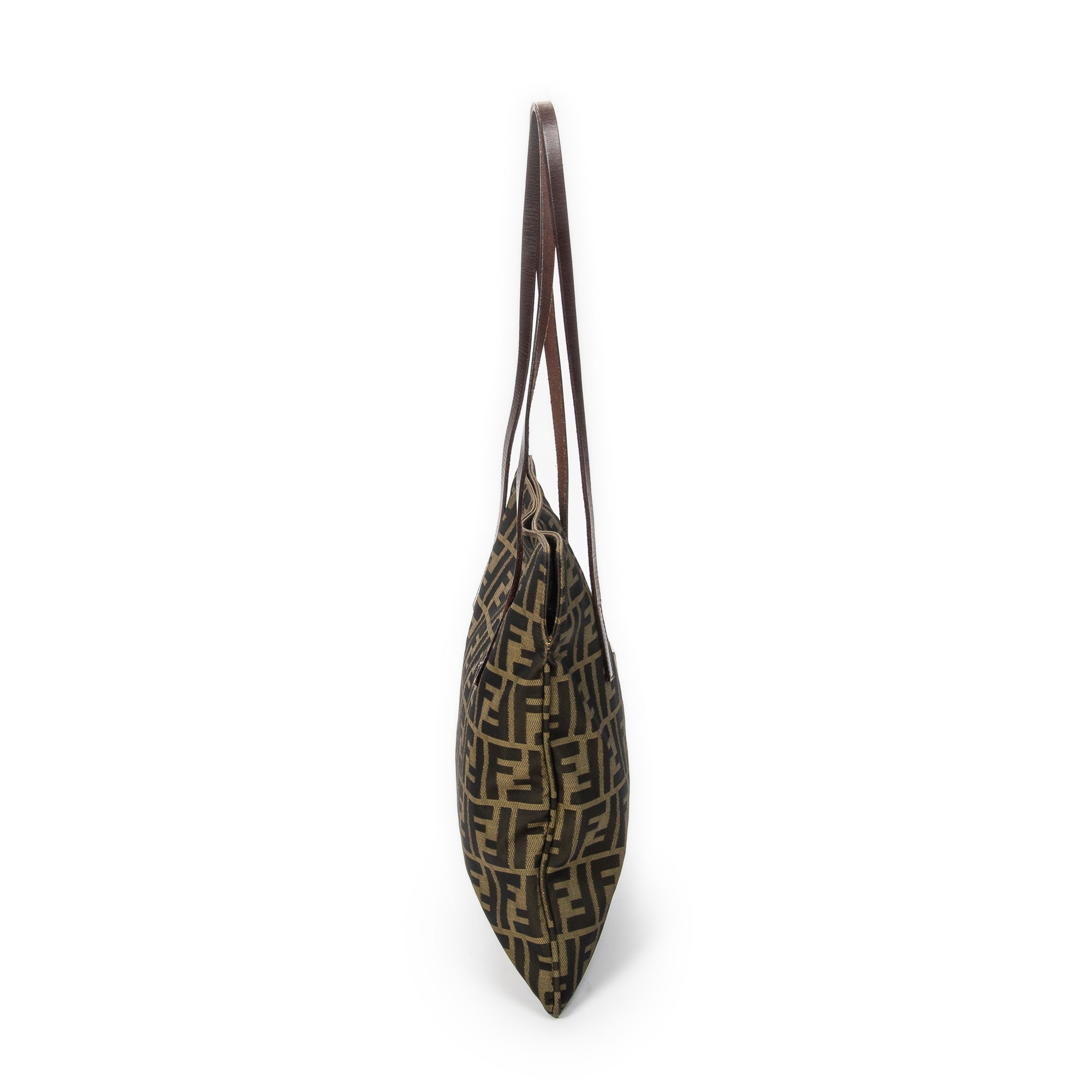 Shoulder Bag Square Tote Brown Zucca Canvas