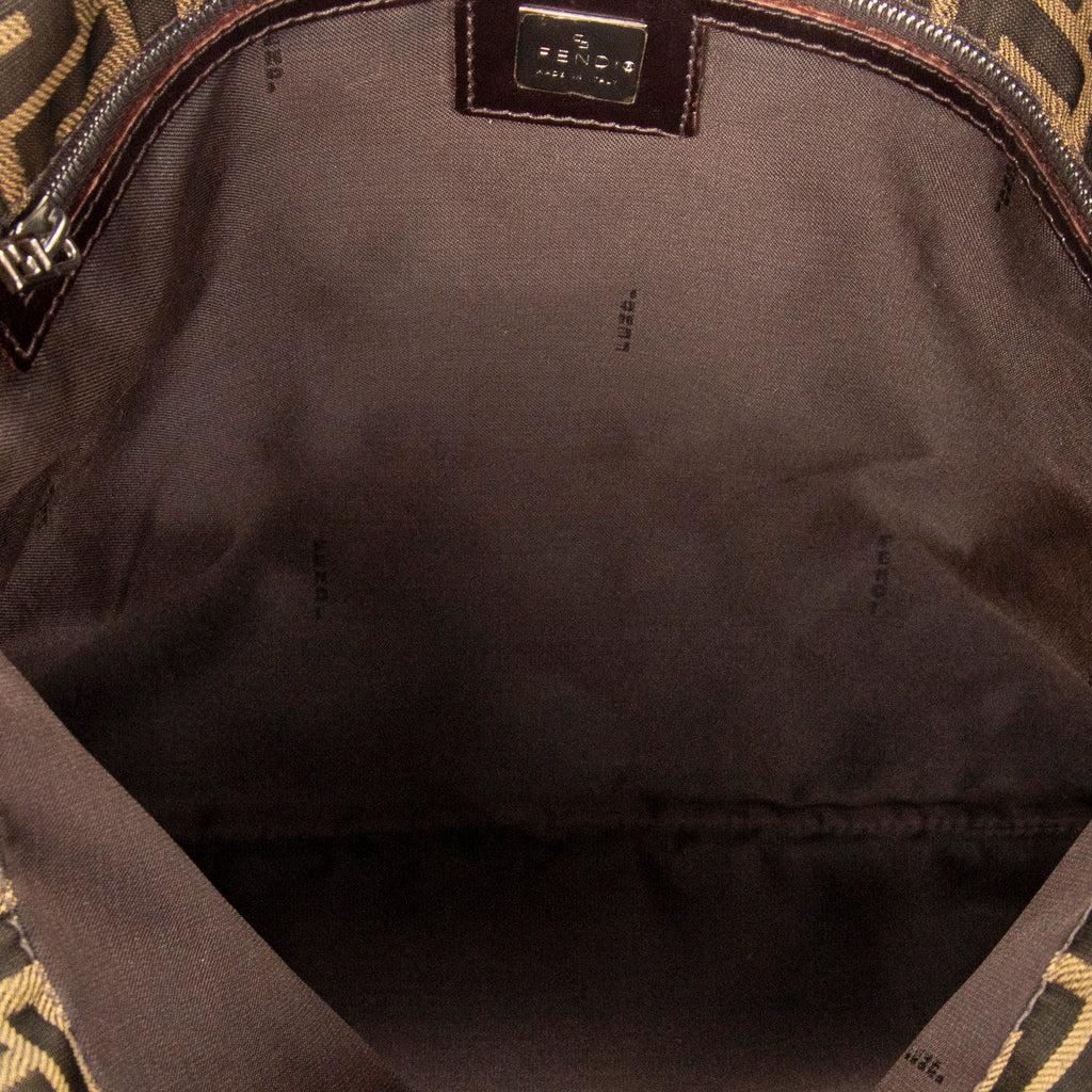 Shoulder Bag Square Tote Brown Zucca Canvas