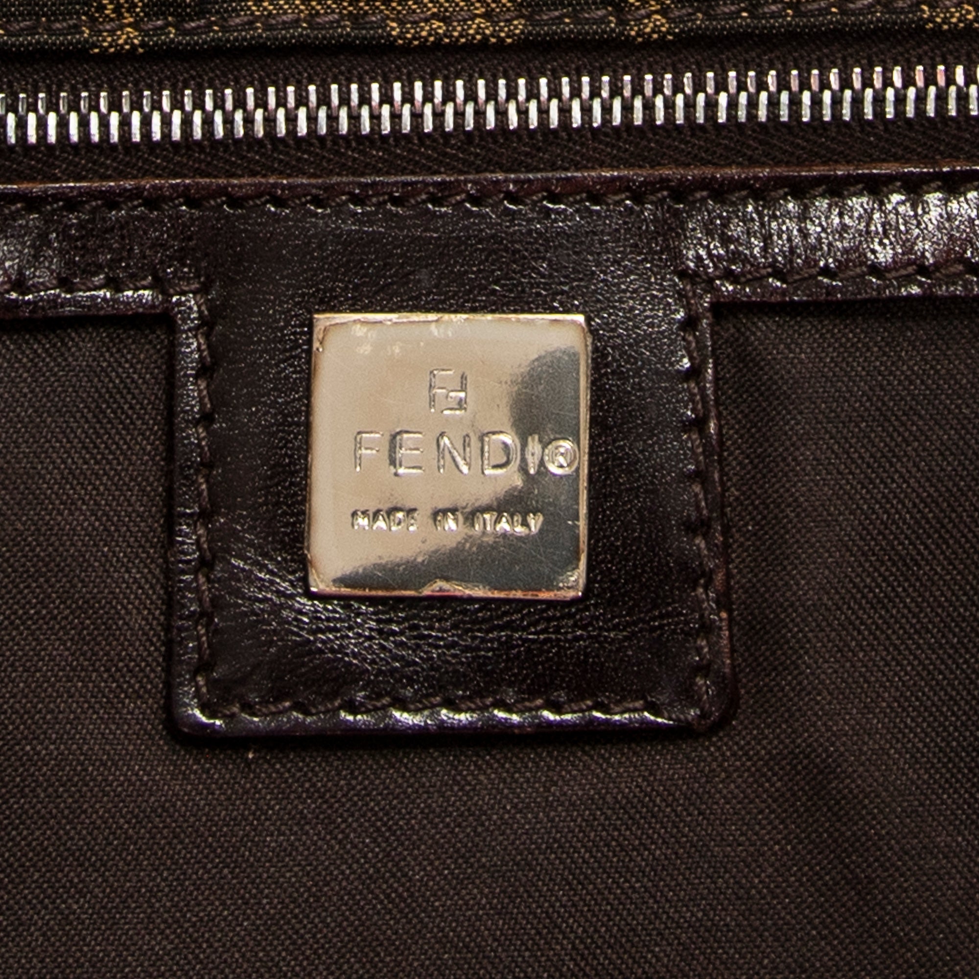 Shoulder Bag Square Tote Brown Zucca Canvas