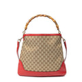 Shoulder Bag Medium Diana Bamboo Hobo Beige Monogrammed Canvas