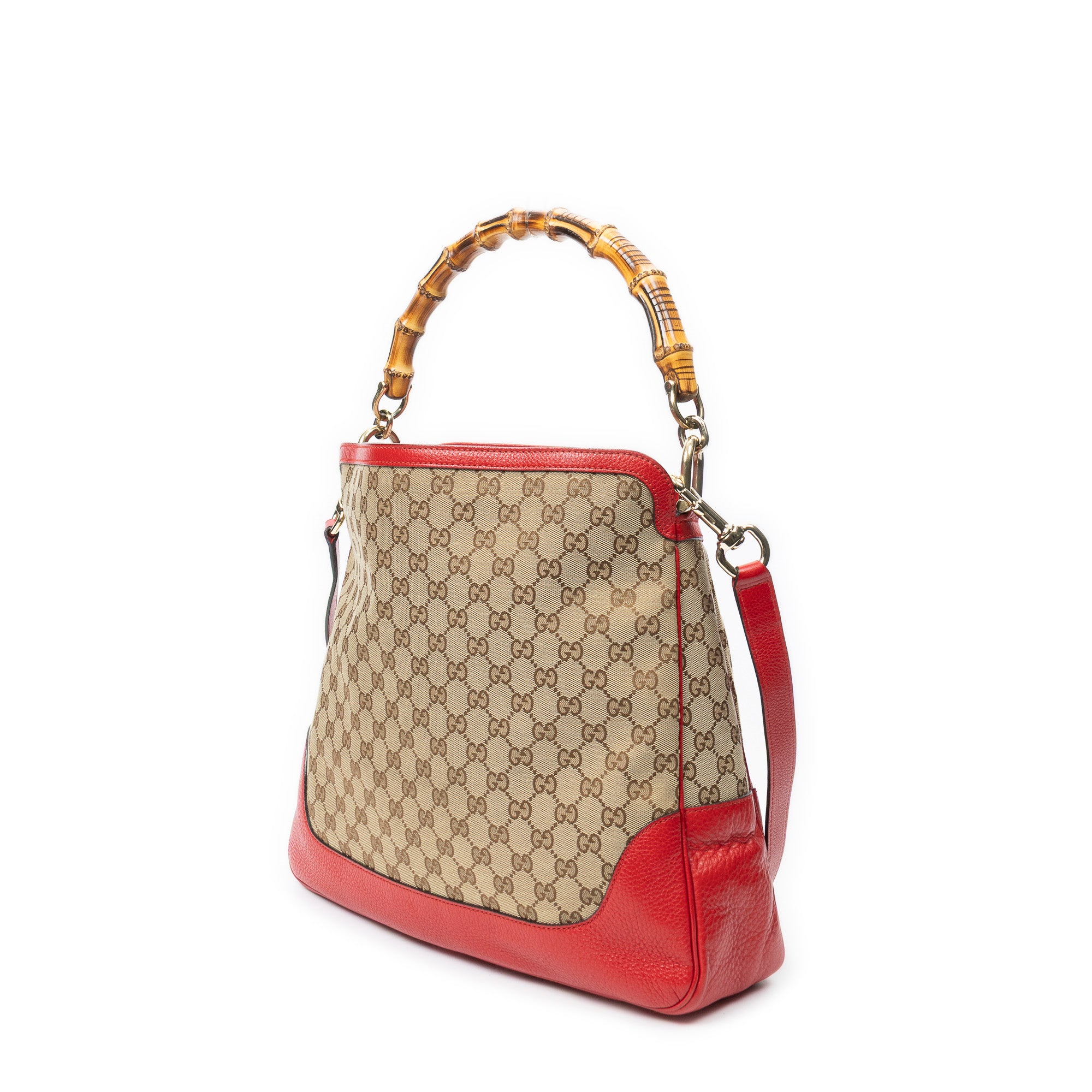 Shoulder Bag Medium Diana Bamboo Hobo Beige Monogrammed Canvas