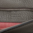 Shoulder Bag Small Bamboo Daily Top Handle Grey Grained Calfskin Leather