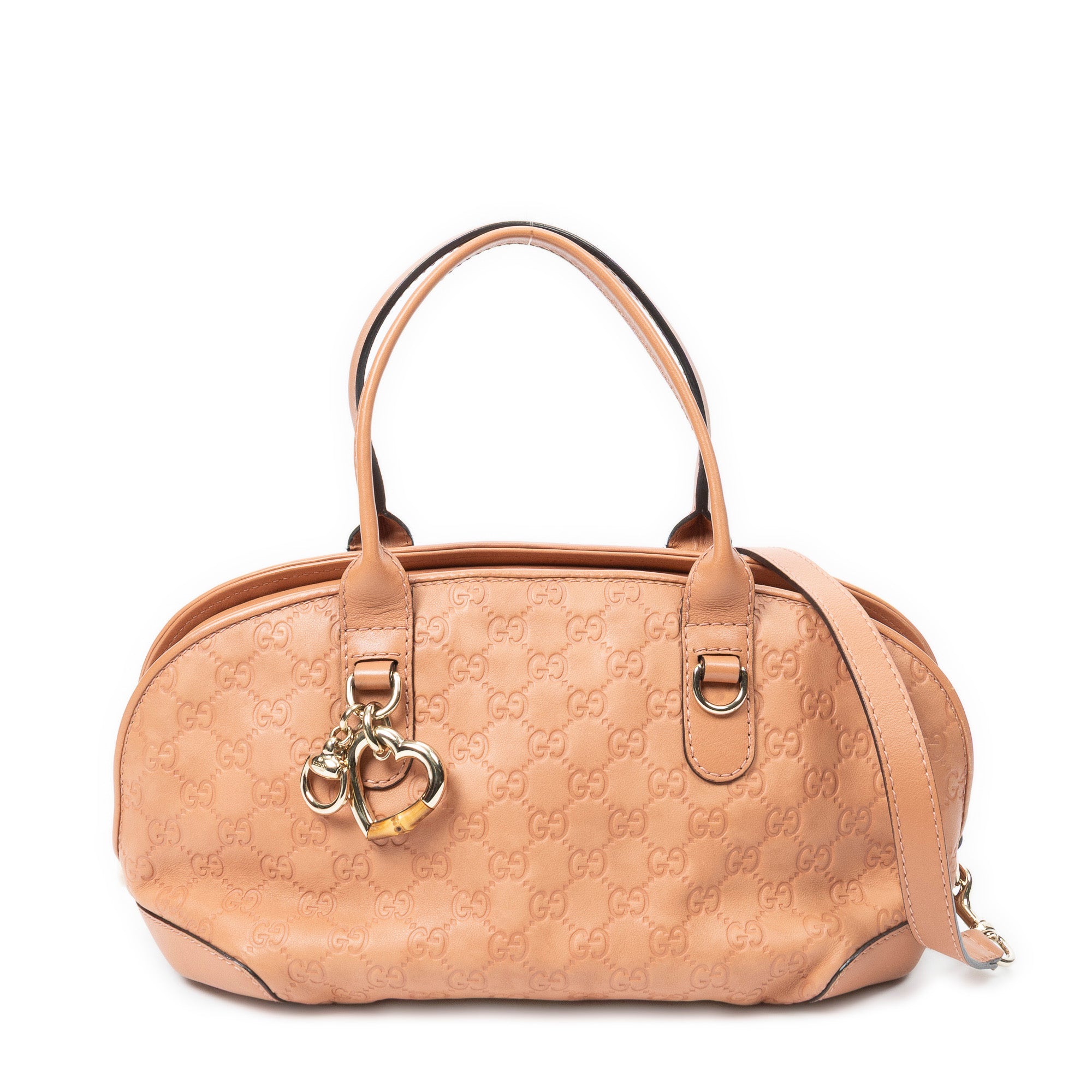Shoulder Bag Heart Bit Satchel Orange Guccissima Leather