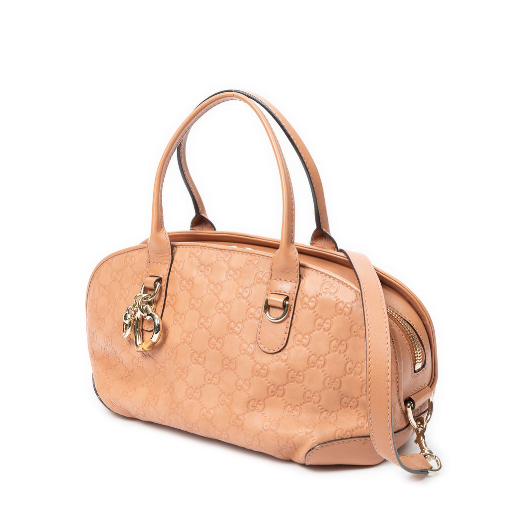 Shoulder Bag Heart Bit Satchel Orange Guccissima Leather
