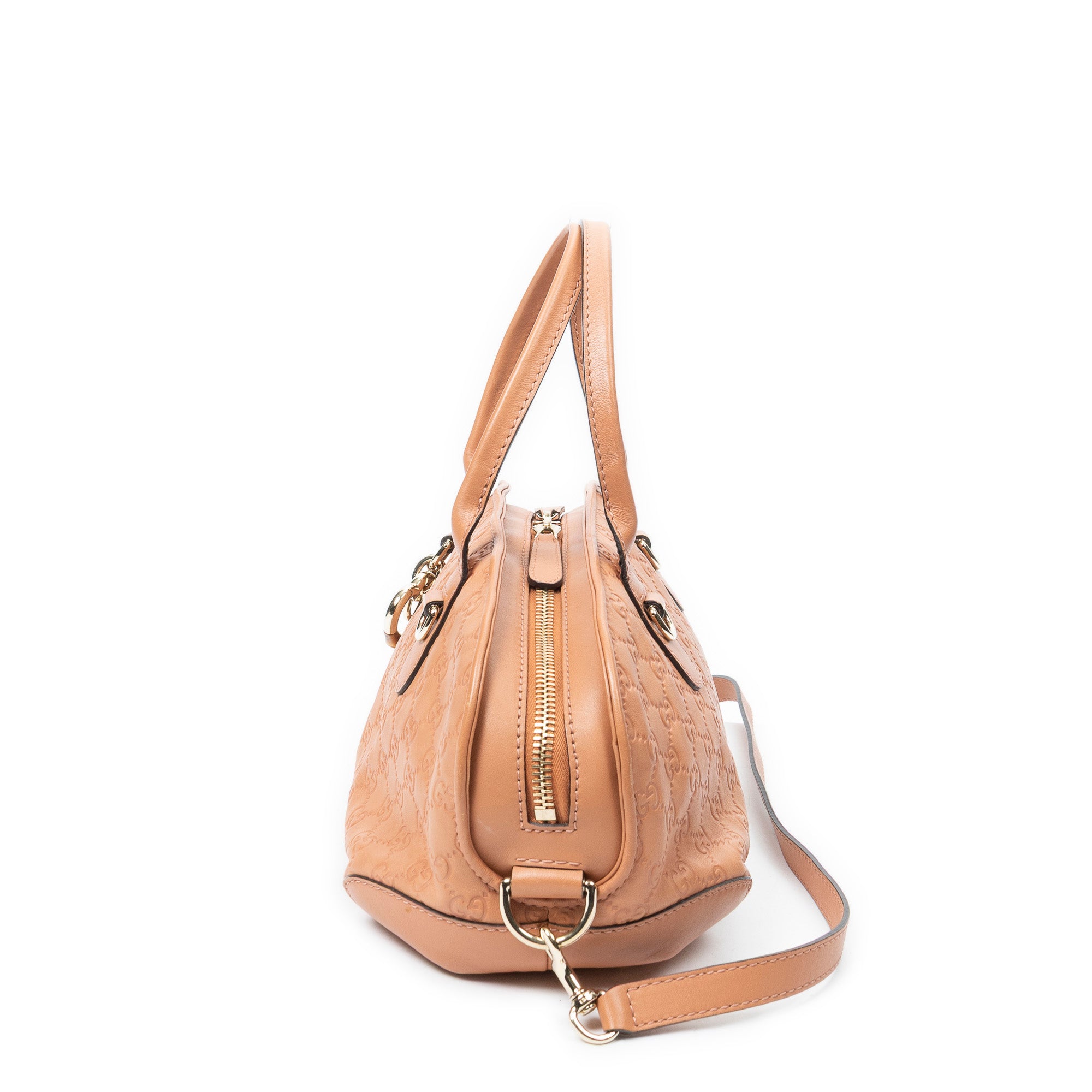 Shoulder Bag Heart Bit Satchel Orange Guccissima Leather
