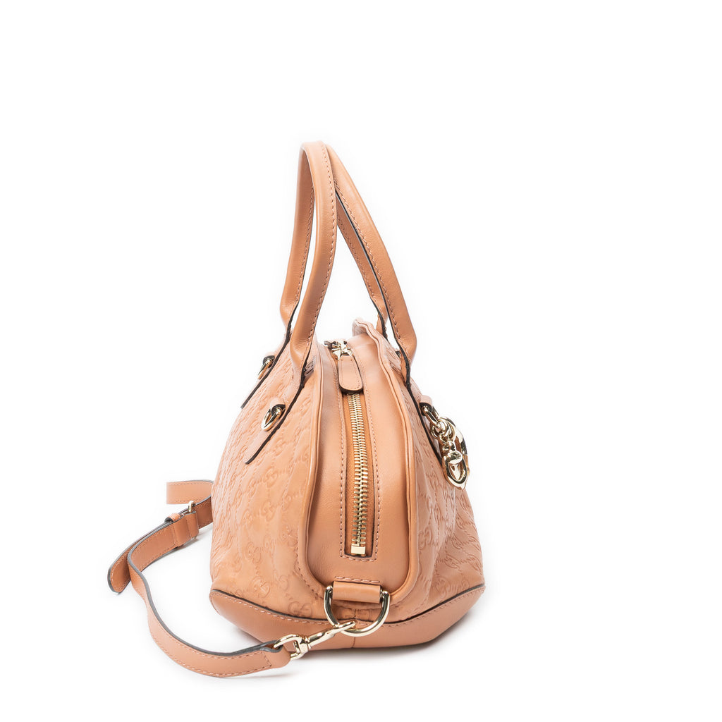 Shoulder Bag Heart Bit Satchel Orange Guccissima Leather