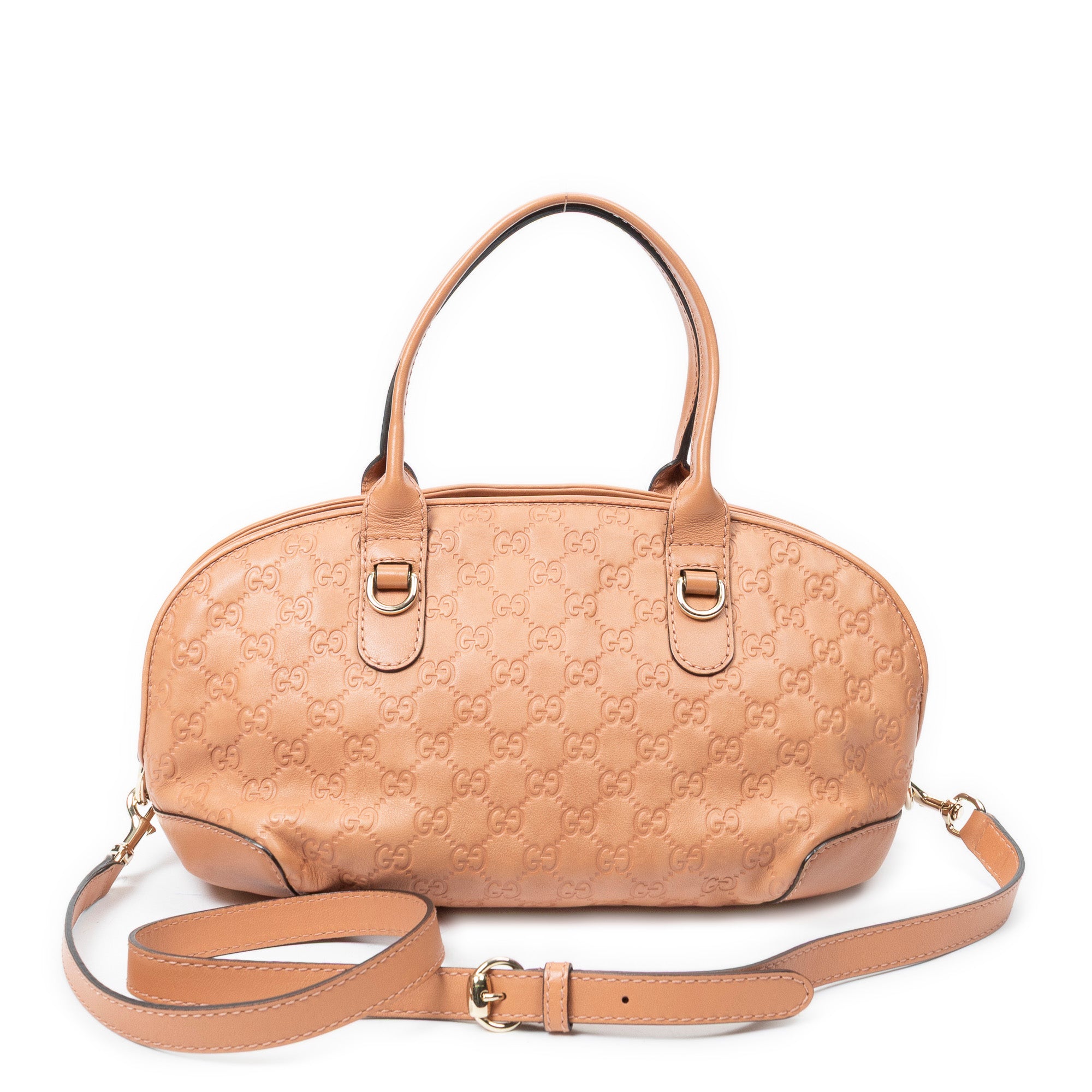 Shoulder Bag Heart Bit Satchel Orange Guccissima Leather