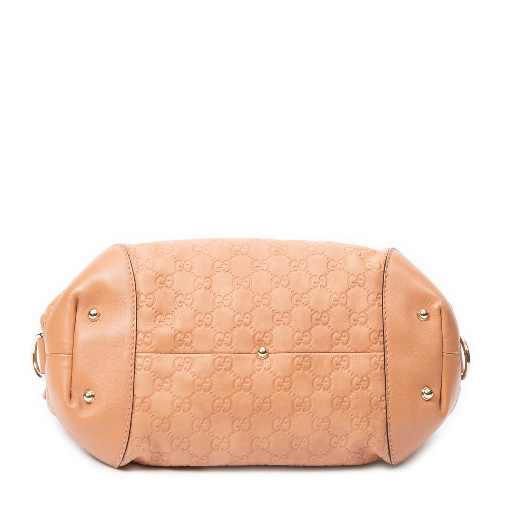 Shoulder Bag Heart Bit Satchel Orange Guccissima Leather