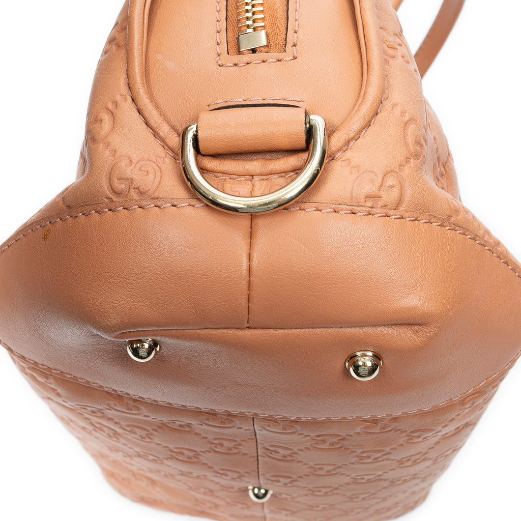 Shoulder Bag Heart Bit Satchel Orange Guccissima Leather