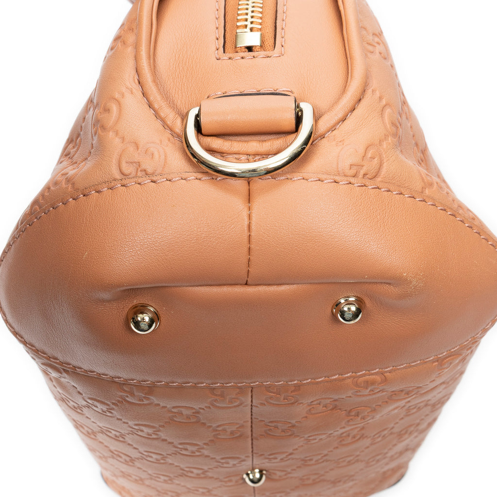 Shoulder Bag Heart Bit Satchel Orange Guccissima Leather
