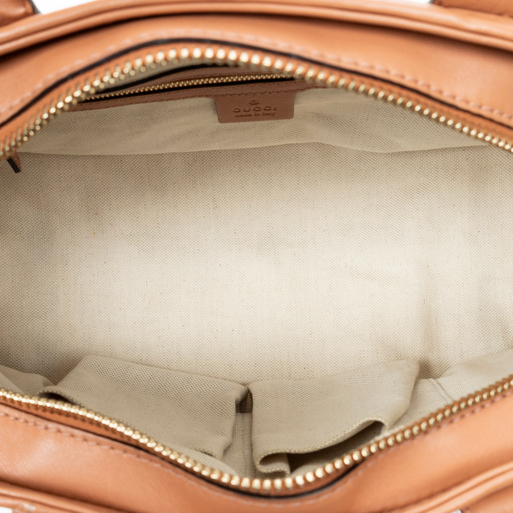 Shoulder Bag Heart Bit Satchel Orange Guccissima Leather