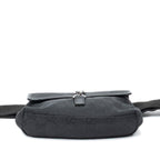 Shoulder Bag Small Waist Pouch Black Monogrammed Canvas