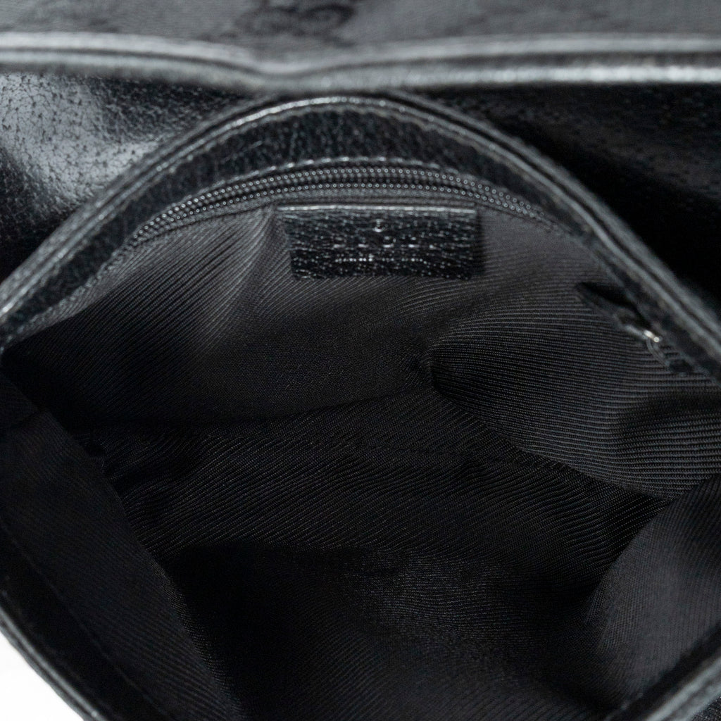 Shoulder Bag Small Waist Pouch Black Monogrammed Canvas