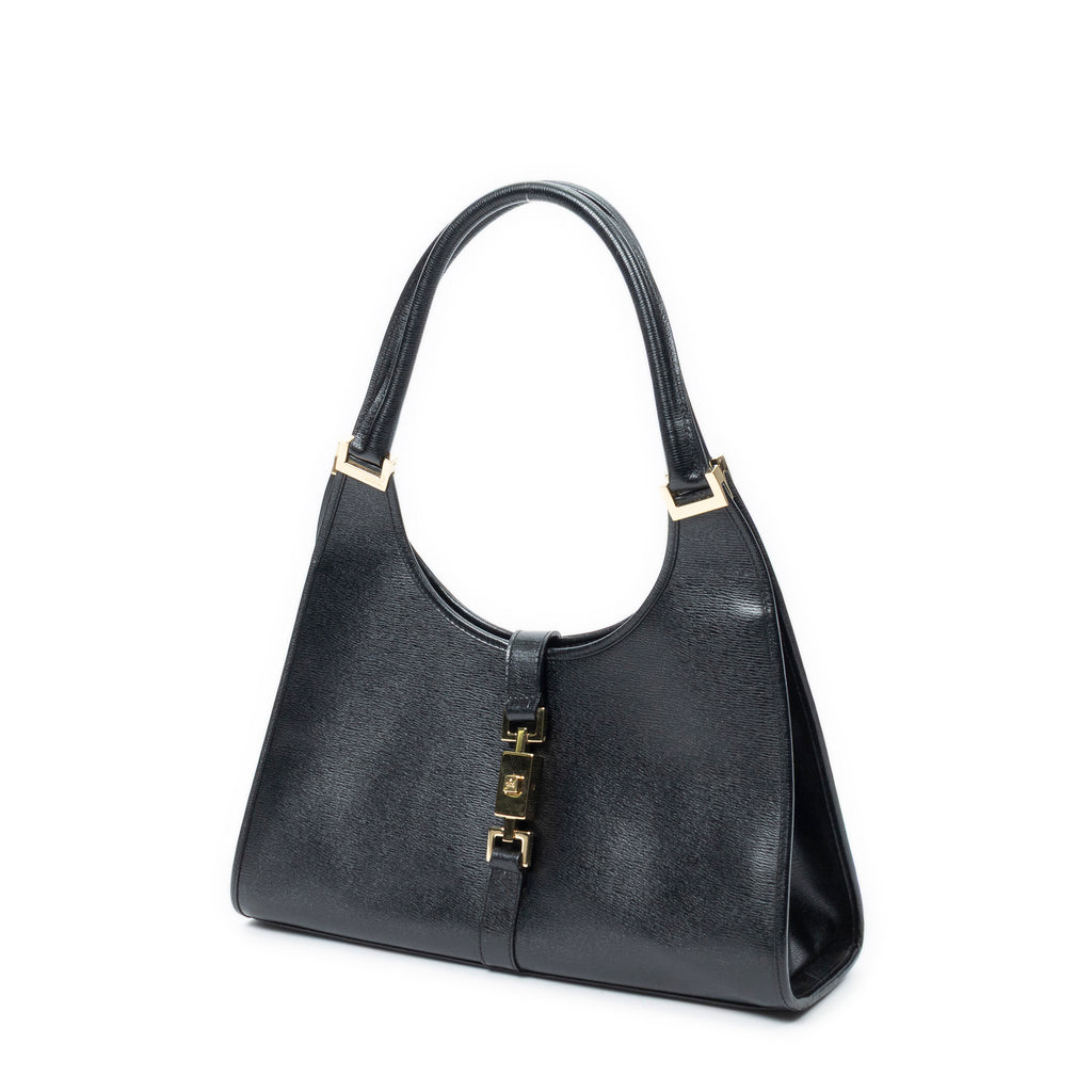 Shoulder Bag Jackie Bardot Tote Black Textured Calfskin Leather