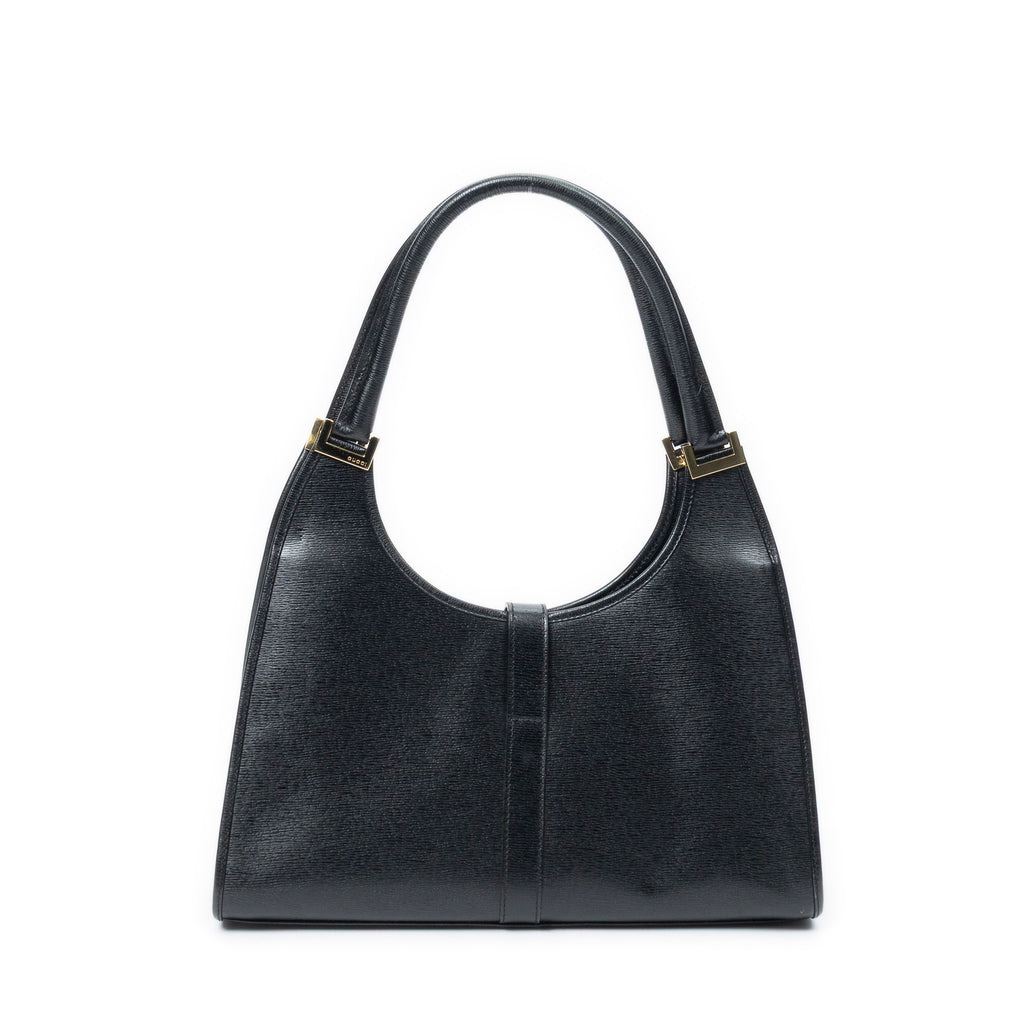 Shoulder Bag Jackie Bardot Tote Black Textured Calfskin Leather
