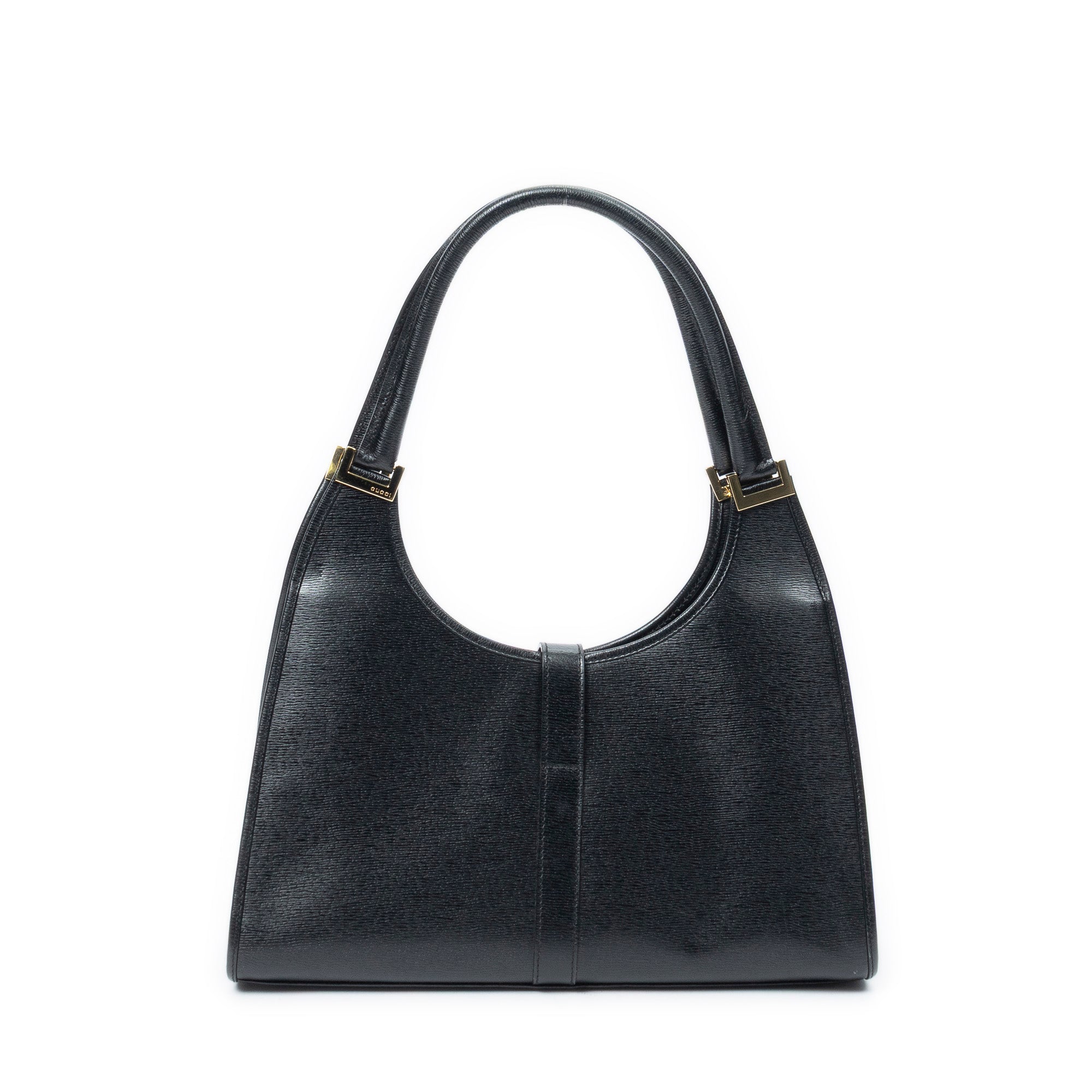 Shoulder Bag Jackie Bardot Tote Black Textured Calfskin Leather