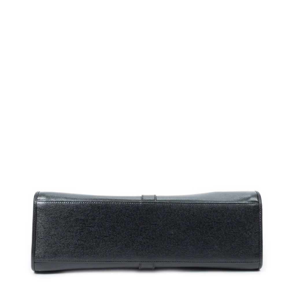 Shoulder Bag Jackie Bardot Tote Black Textured Calfskin Leather