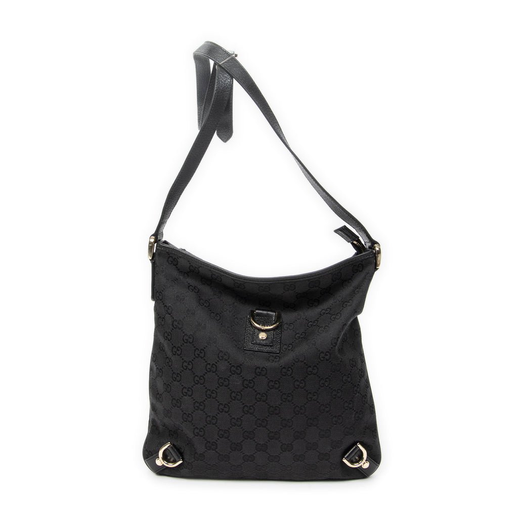 Shoulder Bag Abbey Crossbody Black Monogrammed Canvas