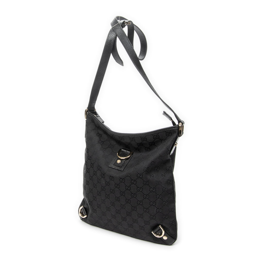 Shoulder Bag Abbey Crossbody Black Monogrammed Canvas