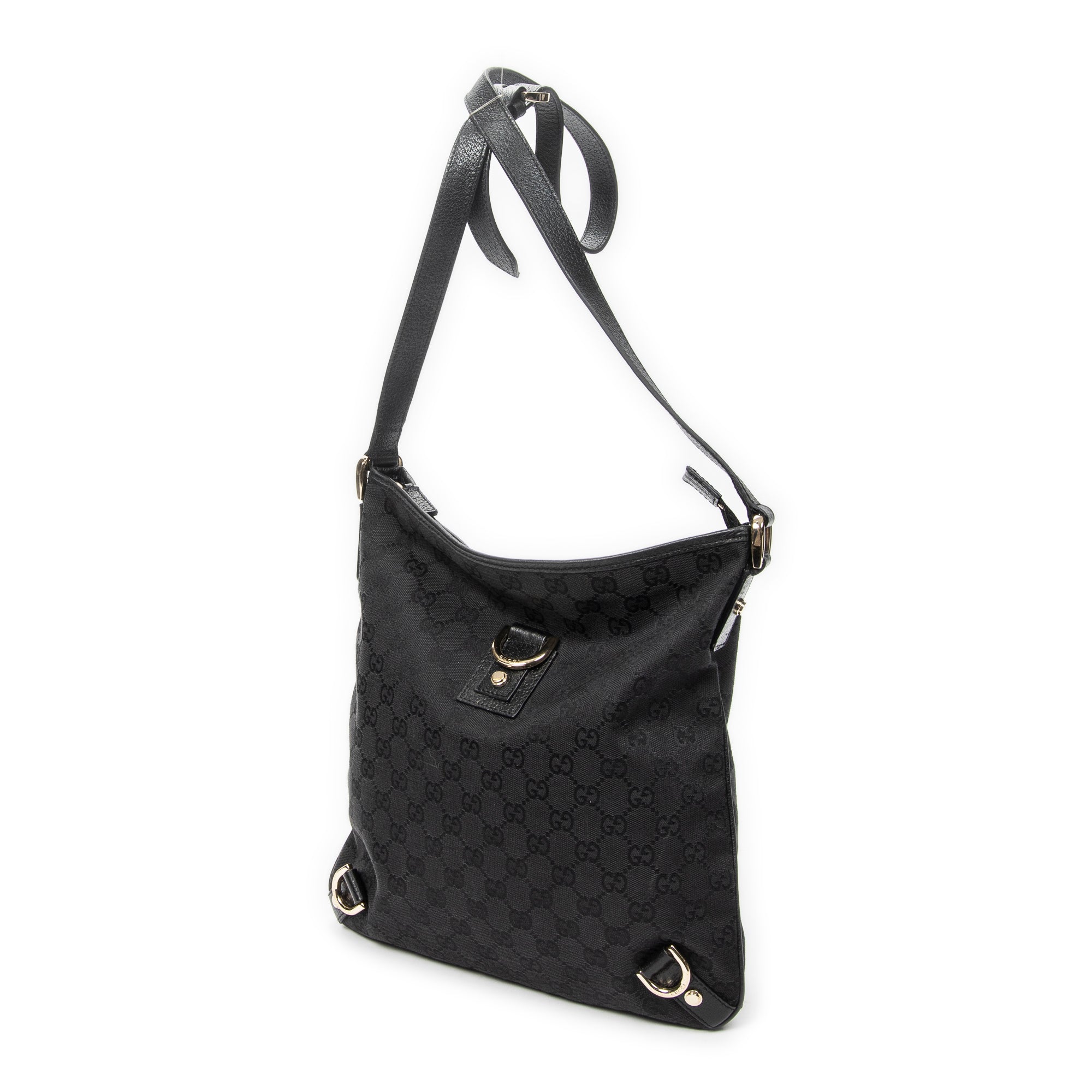 Shoulder Bag Abbey Crossbody Black Monogrammed Canvas