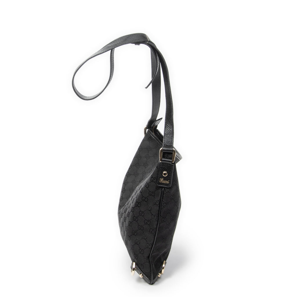 Shoulder Bag Abbey Crossbody Black Monogrammed Canvas