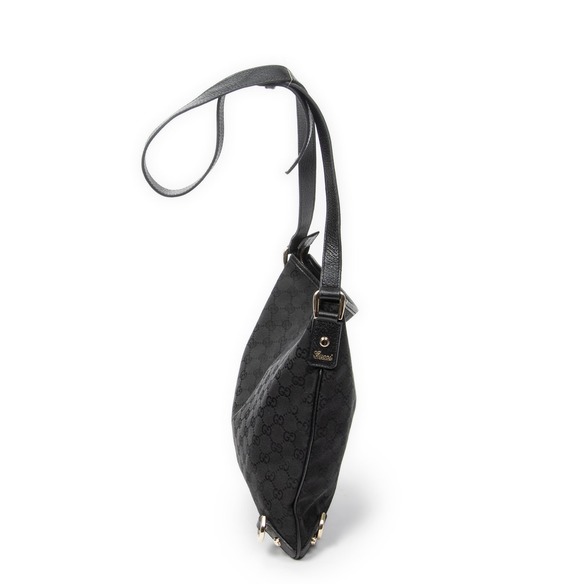 Shoulder Bag Abbey Crossbody Black Monogrammed Canvas