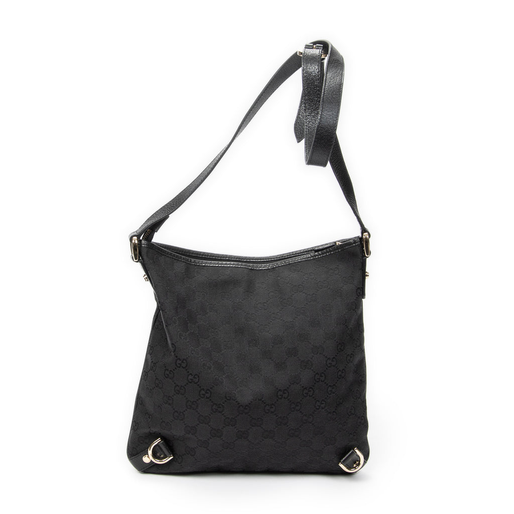 Shoulder Bag Abbey Crossbody Black Monogrammed Canvas