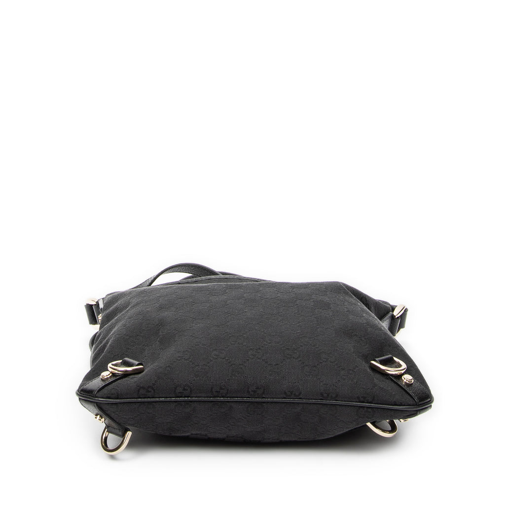 Shoulder Bag Abbey Crossbody Black Monogrammed Canvas