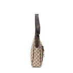Shoulder Bag Front Buckle Messenger Beige Monogrammed Canvas