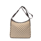 Shoulder Bag Front Buckle Messenger Beige Monogrammed Canvas