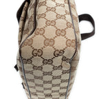 Shoulder Bag Front Buckle Messenger Beige Monogrammed Canvas