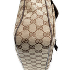 Shoulder Bag Front Buckle Messenger Beige Monogrammed Canvas