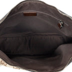Shoulder Bag Front Buckle Messenger Beige Monogrammed Canvas