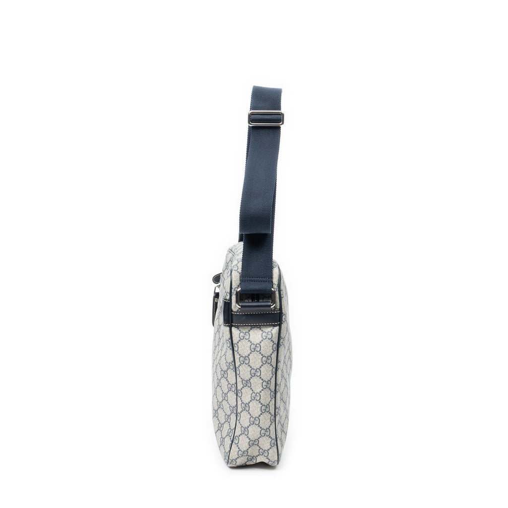 Shoulder Bag Front Zip Messenger Grey Supreme Coated Canvas