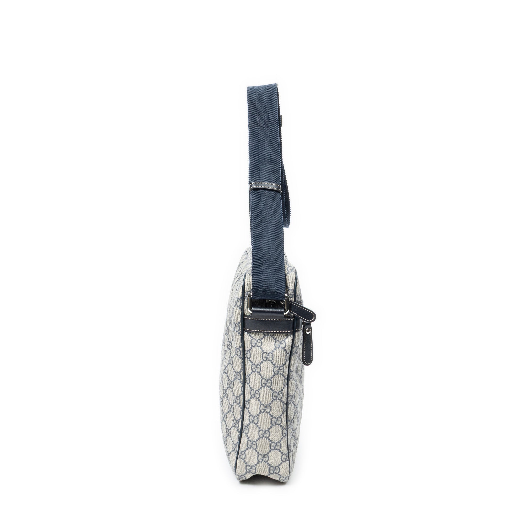 Shoulder Bag Front Zip Messenger Grey Supreme Coated Canvas