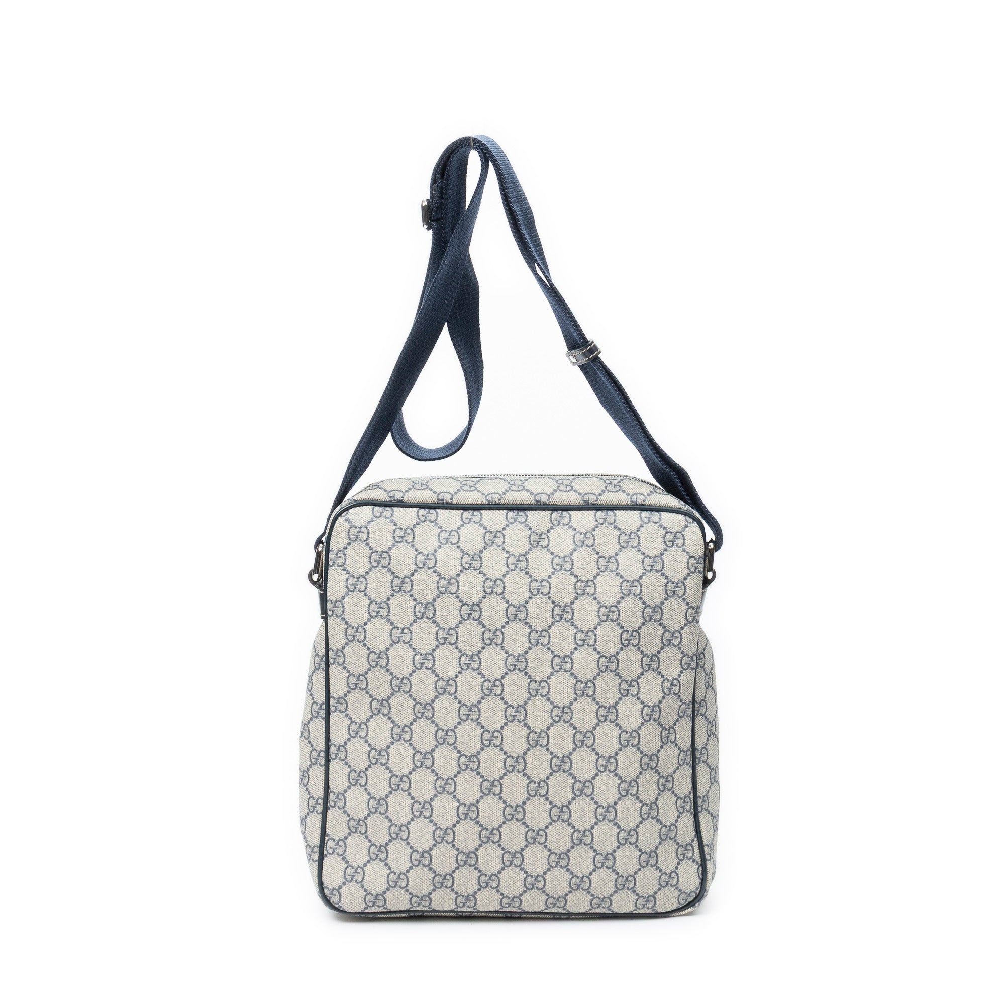 Bolso de hombro con cremallera frontal, estilo bandolera, de lona revestida gris Supreme