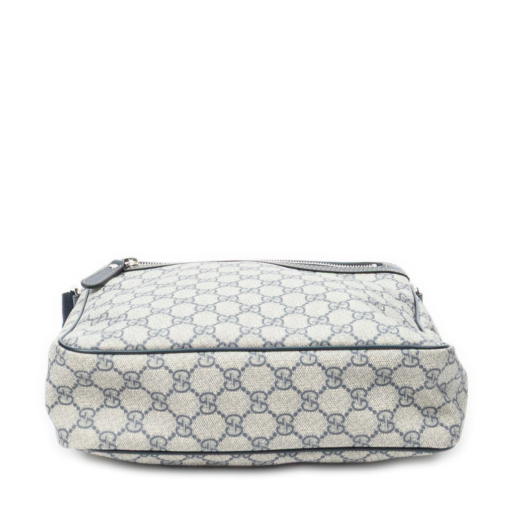 Shoulder Bag Front Zip Messenger Grey Supreme Coated Canvas