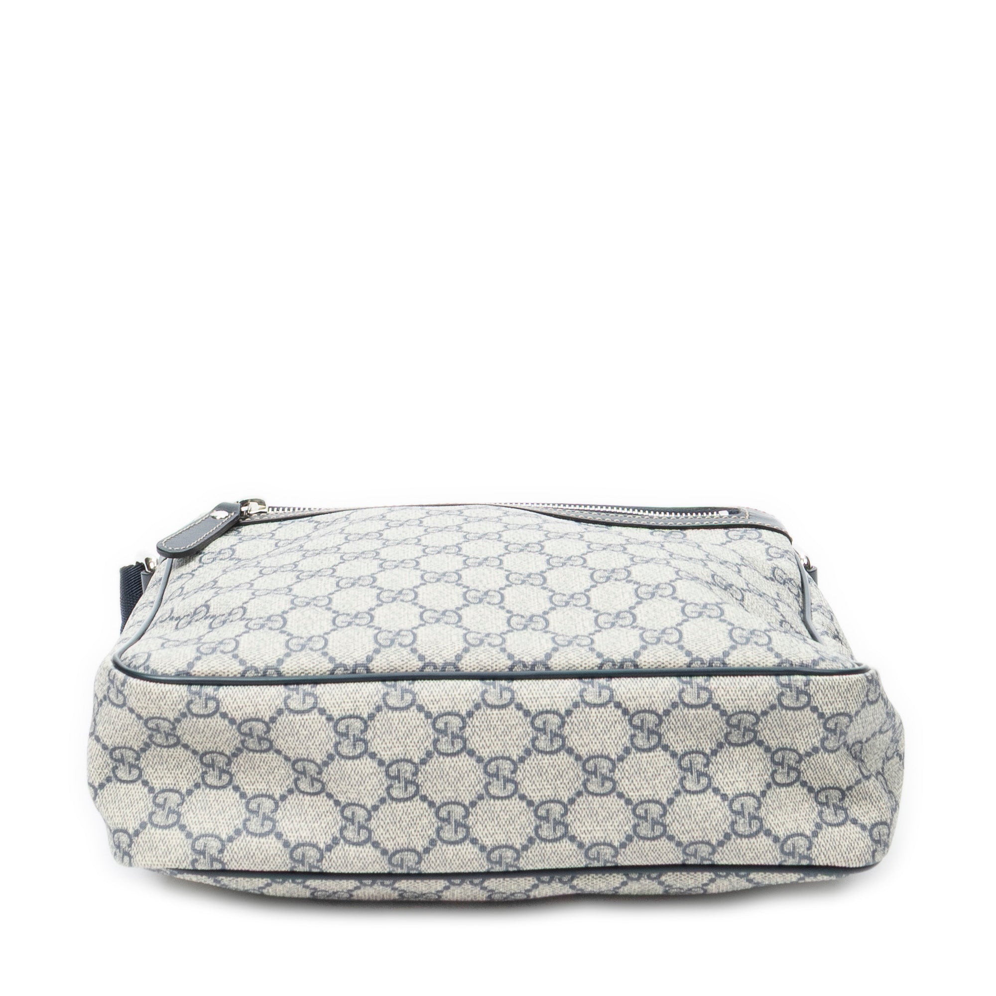 Shoulder Bag Front Zip Messenger Grey Supreme Coated Canvas