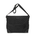 Shoulder Bag Zip Messenger Black Monogrammed Canvas