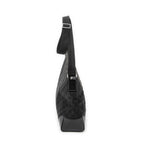 Shoulder Bag Zip Messenger Black Monogrammed Canvas