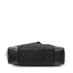 Shoulder Bag Zip Messenger Black Monogrammed Canvas