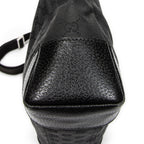 Shoulder Bag Zip Messenger Black Monogrammed Canvas