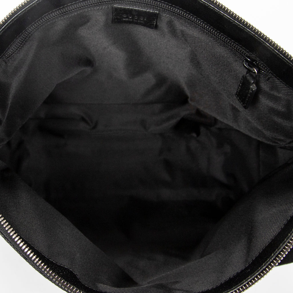 Shoulder Bag Zip Messenger Black Monogrammed Canvas