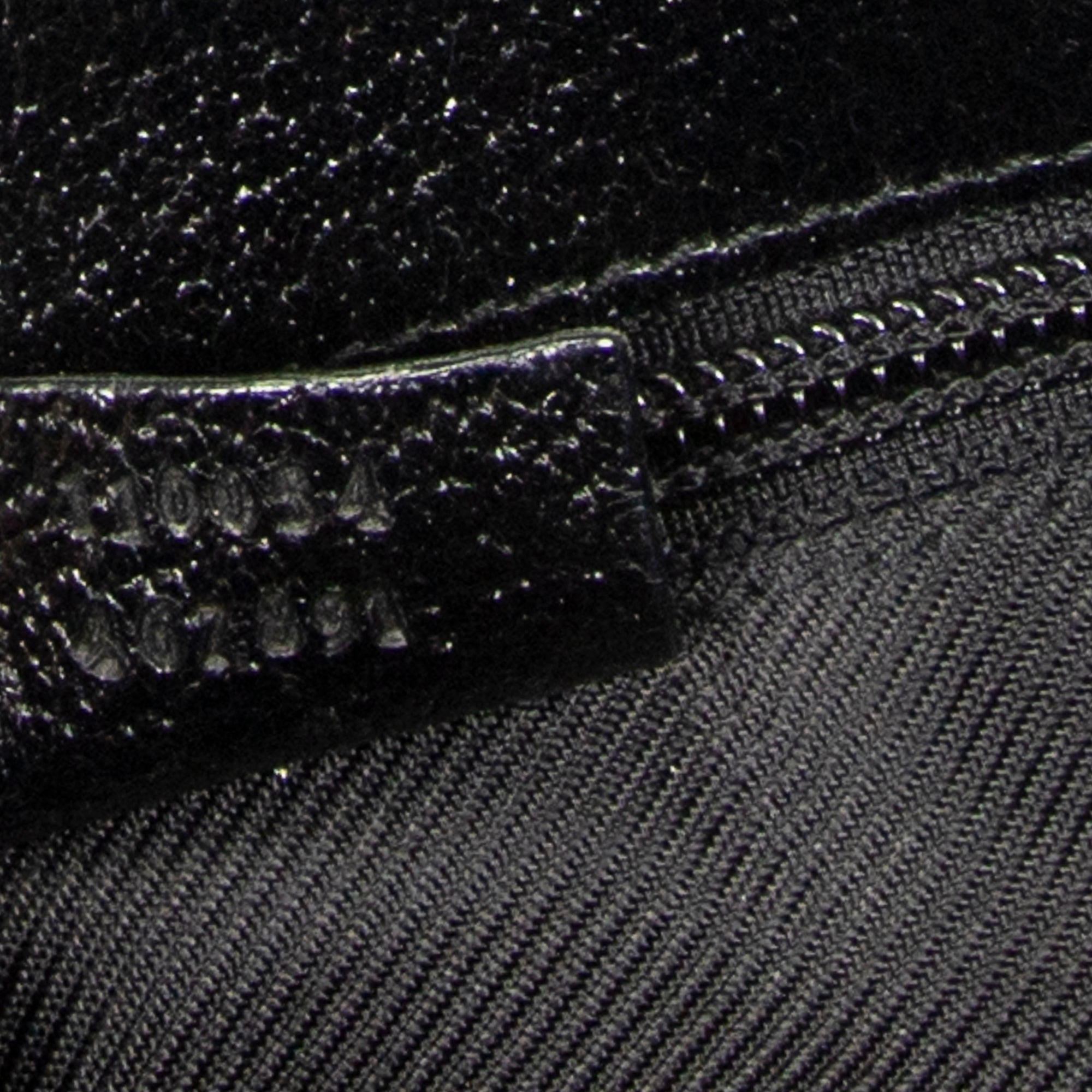 Shoulder Bag Zip Messenger Black Monogrammed Canvas