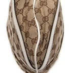 Bolso de hombro con anilla en D de lona con monograma beige
